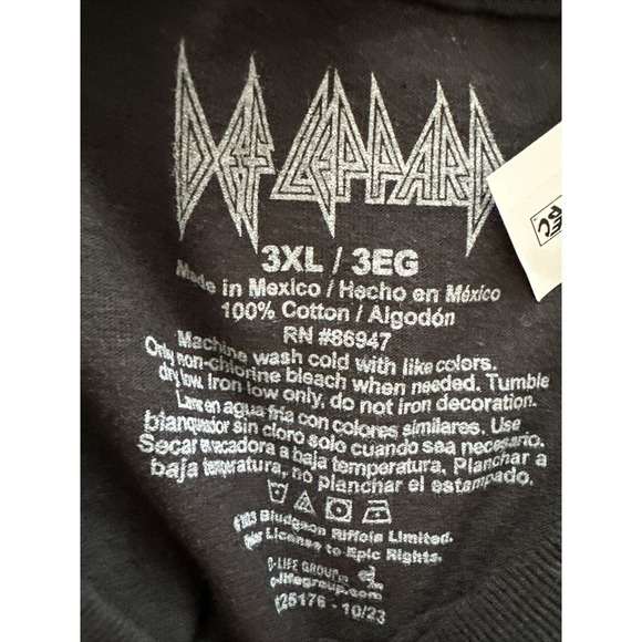 (NEW) Adult 3xl Def Leppard Band Animal T-Shirt Deaf Leopard Black Tee XXXL 80s - Picture 3 of 5